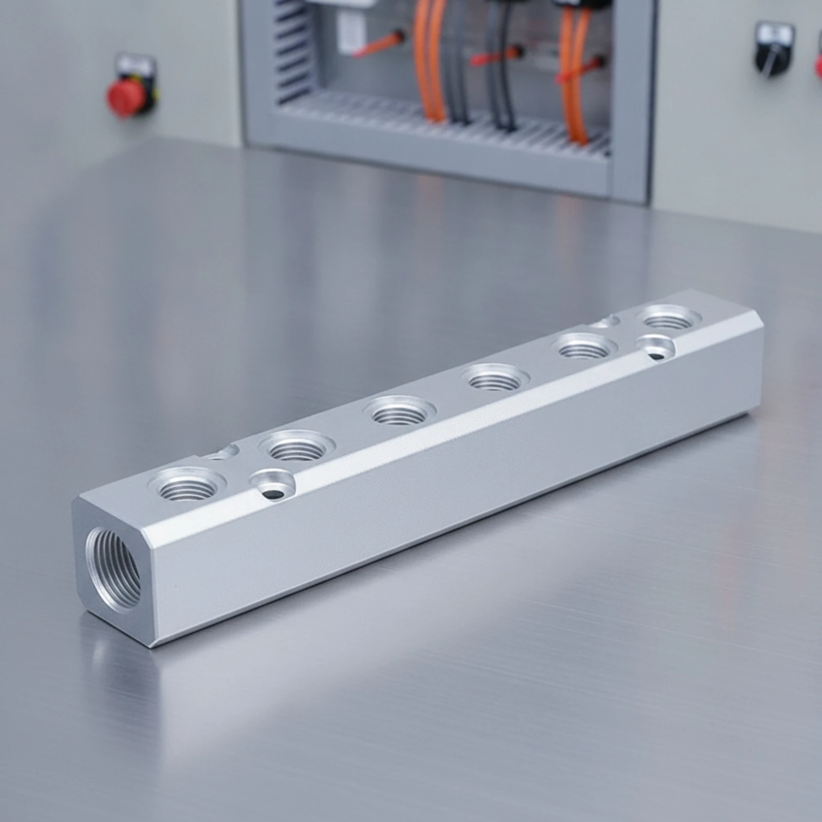 Manifold Block with G 1/2/2 Inlet Leakproof Pneumatic Manifold Block Corrosion-Resistant Long-Lasting for Installers