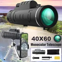 40X60 HD ZOOM Powerful Monocular Telescope Portable Binoculars Long Range Telescope Hunting Camping With Tripod Phone Clip