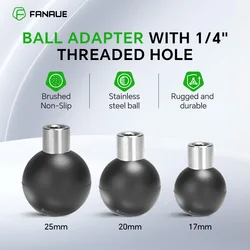 FANAUE 1/4 female ball head to 17/20/25mm double ball head compatible with mobile phone holder car live photography holder