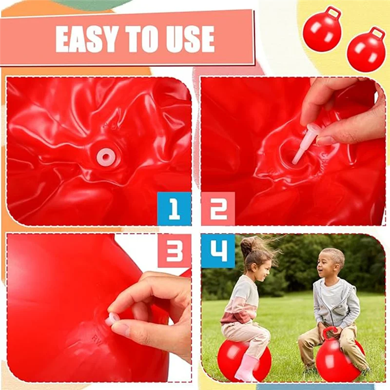 Rtshe-brinquedo infantil de pvc com alça, bola elástica, bola elástica inflável com alça, bola de salto