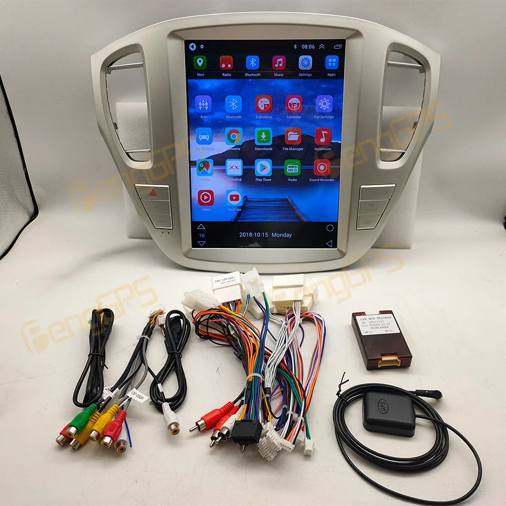 

12,1-дюймовый автомобильный радиоприемник CarPlay Android 13 для Toyota Highlander 2001-2007, мультимедийный плеер с сенсорным экраном, GPS-навигация, головное устройство