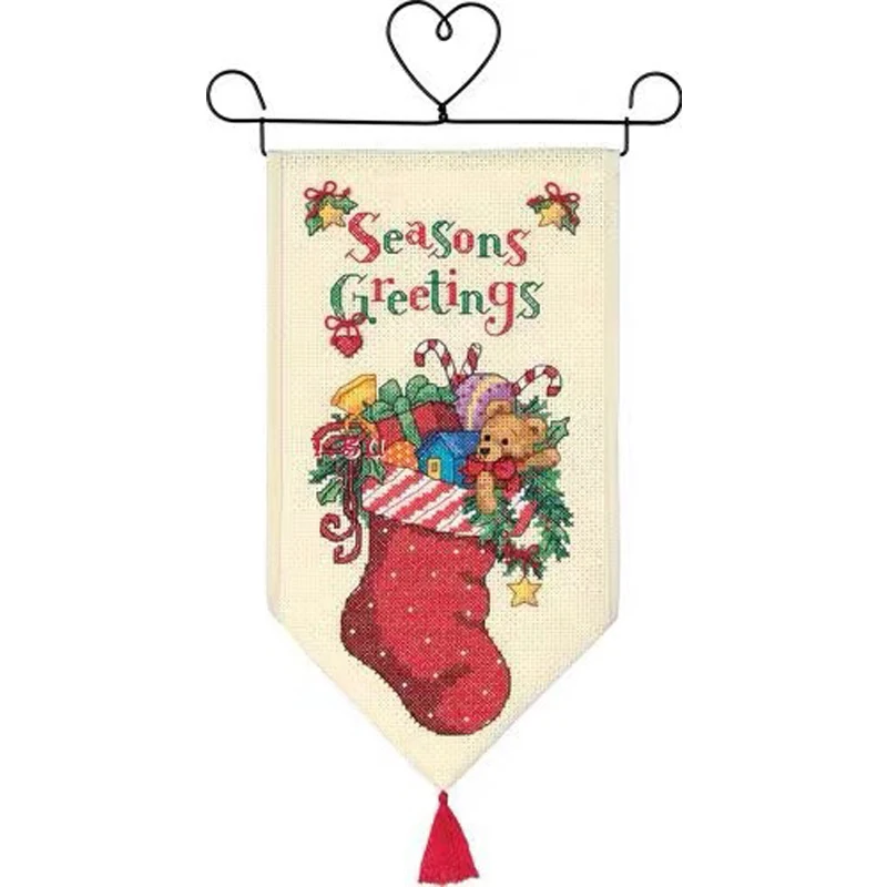 Amishop Gold Collection Counted Cross Stitch Kit Dimensions 08822, Cardinal Joy Mini Banner, House Number Plate, Embroidery