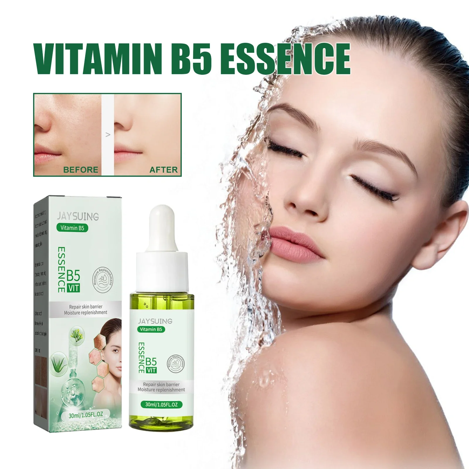 30ML Vitamin B5 Essence Liquid Facial Firming Serum Reduces Wrinkles Brightens Skin Tone Moisturizes Facial Care Products