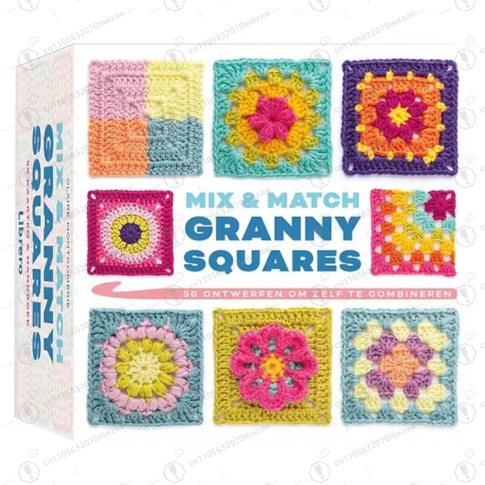 

50 Sheets Granny Square Crochet Pattern Cards DIY Handmade Knitting Craft Supplies for Sweater Scarf Blanket Making