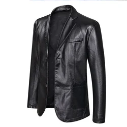 New Fashion Leather Jackets Men's Jacket Button Outwear Men's Coats 2025 Spring Autumn PU Jacket Coat Plus Size 5XL 6XL 7XL