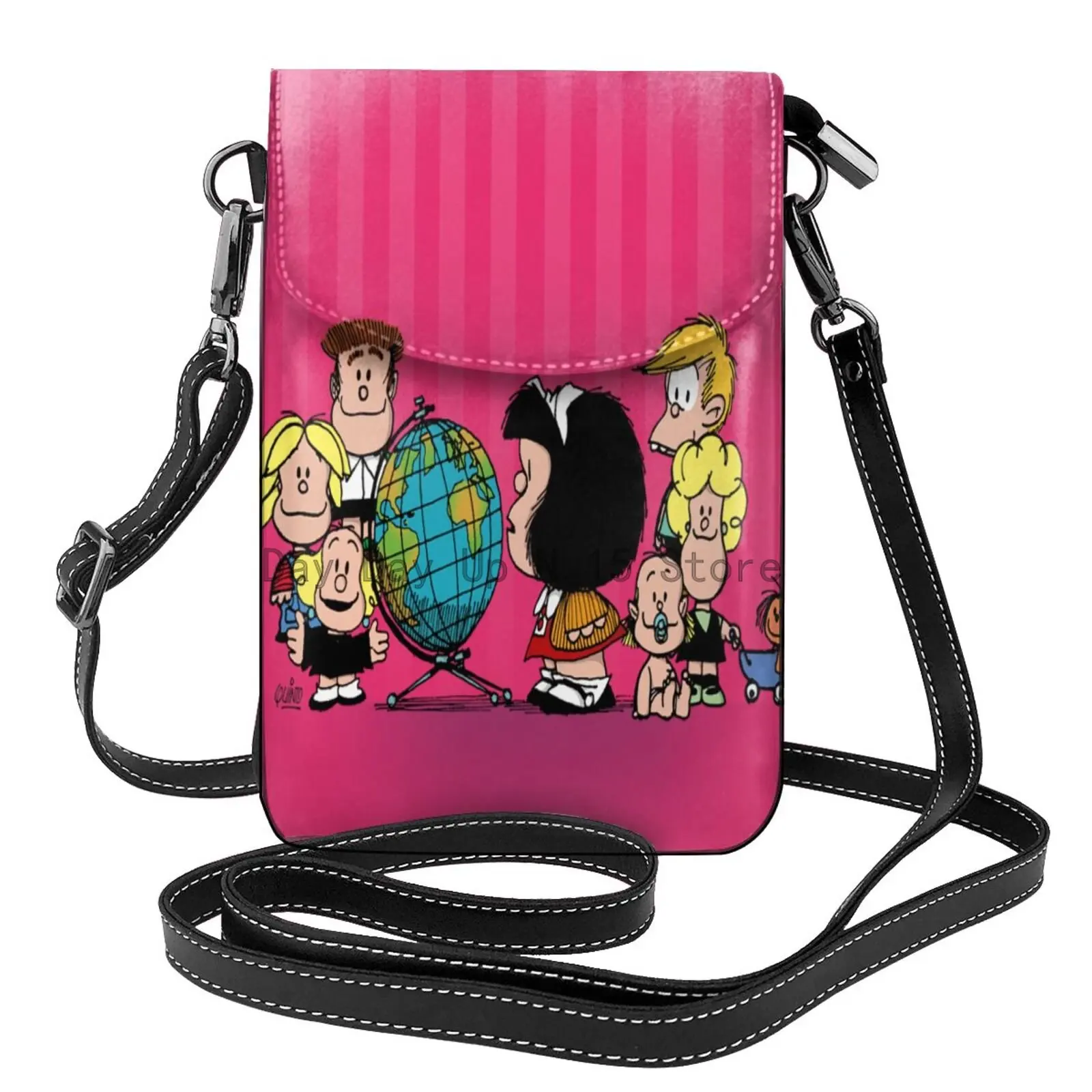 Mafalda-Sac à main en cuir pour téléphone portable pour femme, mini porte-cartes