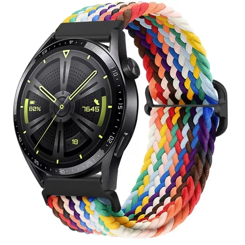 Нейлоновый плетеный ремешок 22 мм 20 мм для Huawei Watch 4/3/GT5-4 Galaxy Watch 7/6/5/4, тканевый браслет, ремень Amazfit GTR 4/GTS4