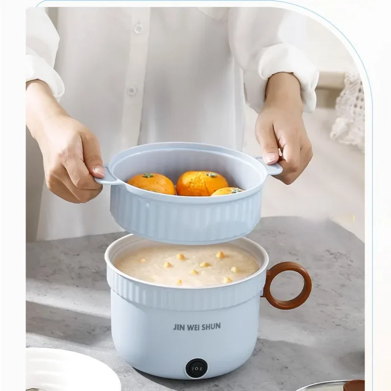 Multifunctional Electric Cooker 1pc Double Layer Dormitory Cooking Pot Noodle Pot Small Electric Pot Household Non-stick Pan