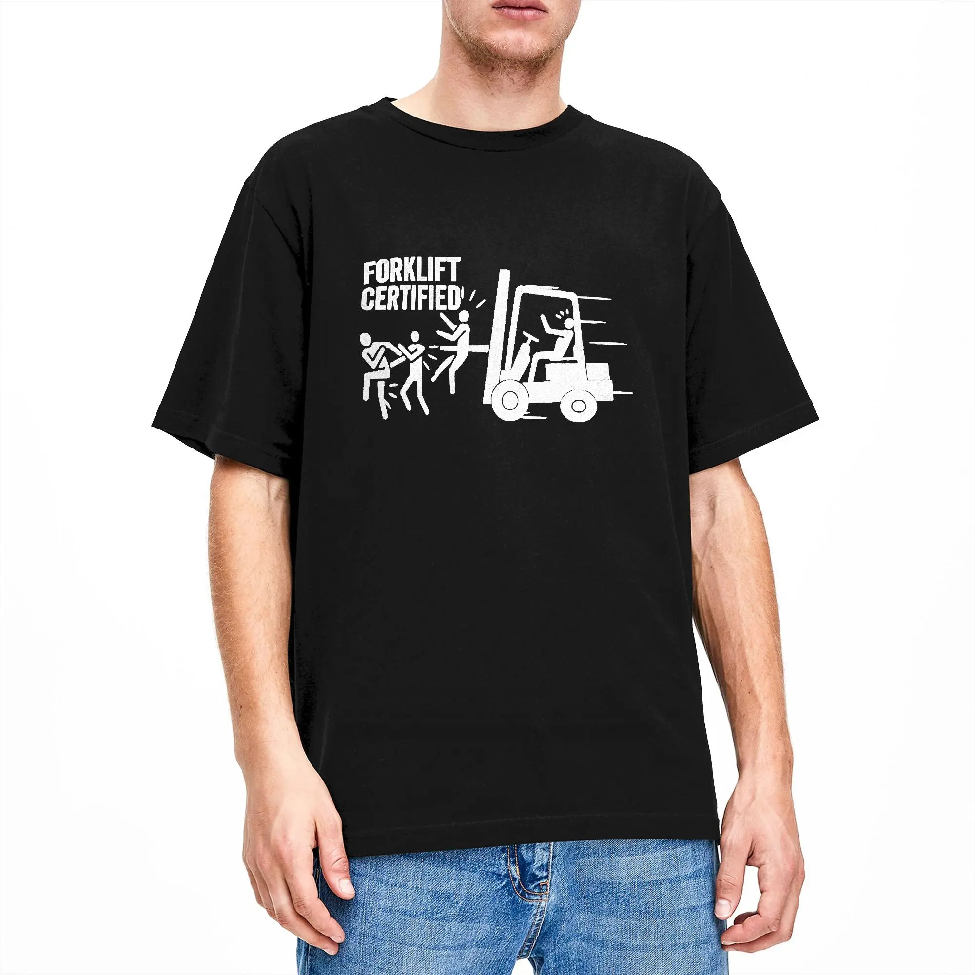 Funny Forklift Certified Forklift Operator Forklift Driver T-Shirts for Men  Funny 100 Cotton Tees Crewneck Short Sleeve T Shirt