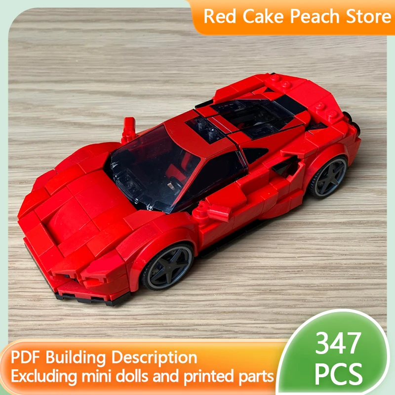 

Speed Champion Model MOC Building Bricks F8 Red Two Seater Sports Car Modular Technology Gift Holiday Assemble Children Toy Suit