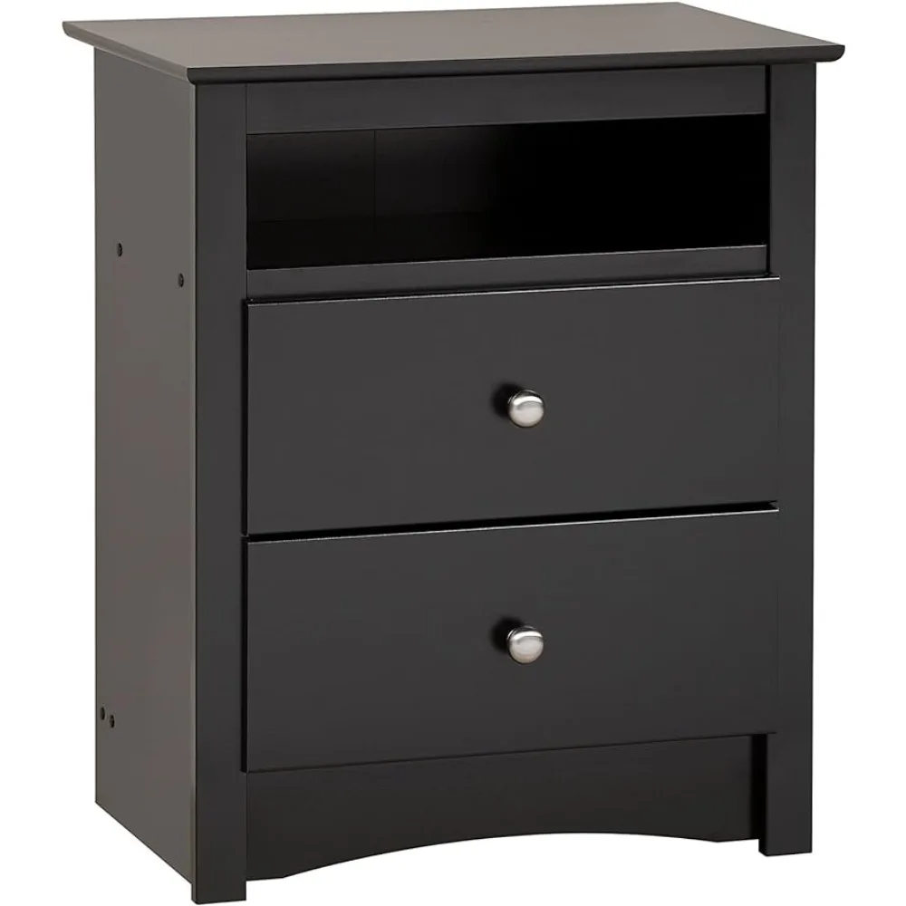 

2 Drawer Nightstand: Elegant Bedroom Furniture, Bedside Table with Shelf, 23.25"W X 16"D X 28"H Nightstand Bedroom Furniture