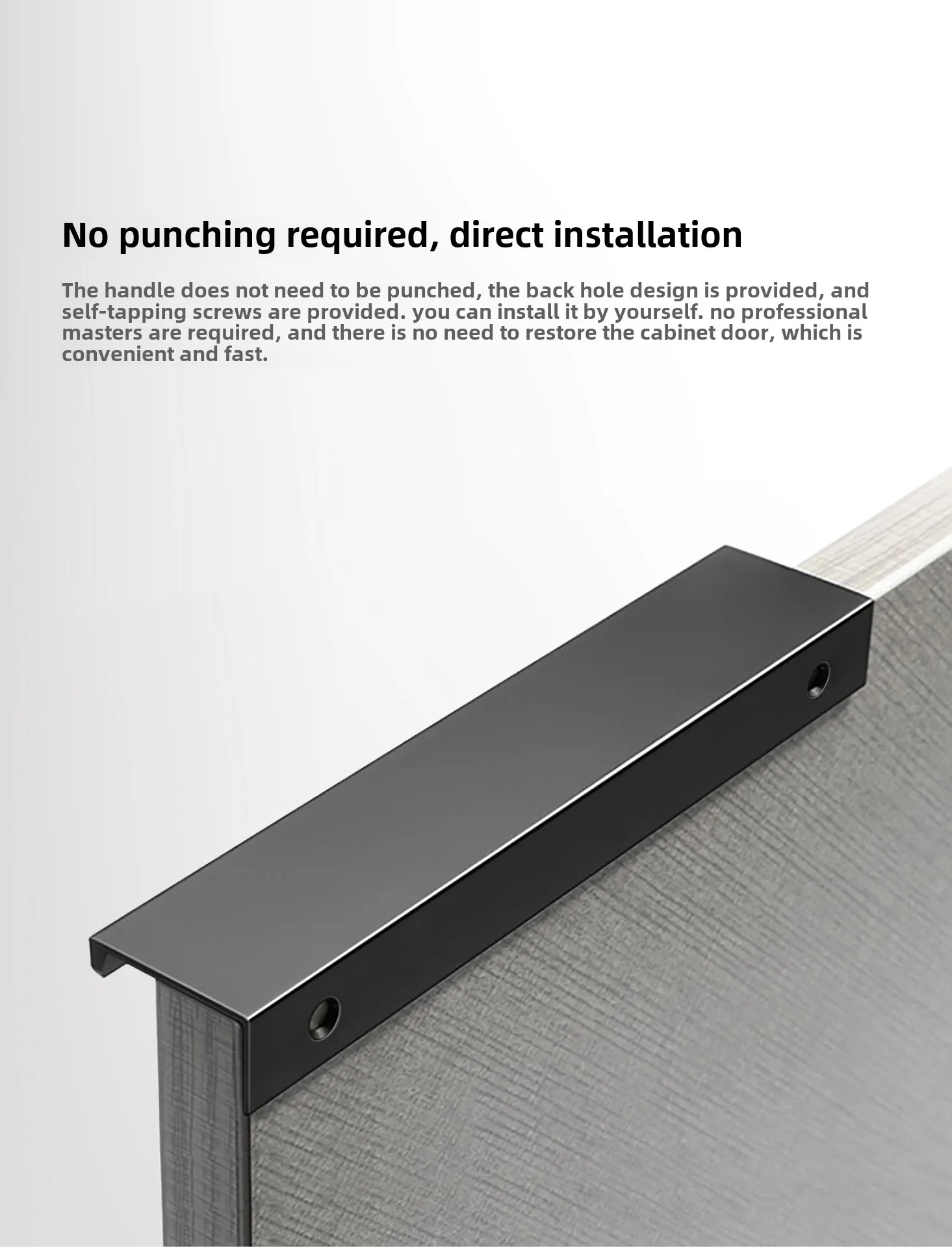 Gold-Schwarze Verdeckte Schrankgriffe aus Aluminiumlegierung, Küchenschrankgriffe, Schubladenknöpfe, Möbelgriff, Schlafzimmer-Hardware – Detail 4