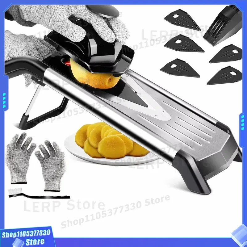 Stainless Steel Vegetable Chopper Adjustable Food Slicer for Potato Tomato Carrot Onion Kitchen Cutter Tool Manual Dicer