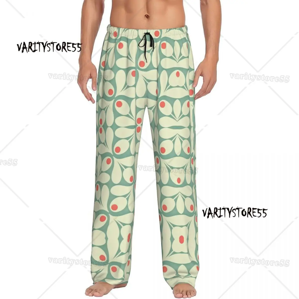 

Custom Orla Kiely Floral Pajama Pants Men Flowers Abstract Sleepwear Lounge Sleep Bottoms Stretch with Pockets