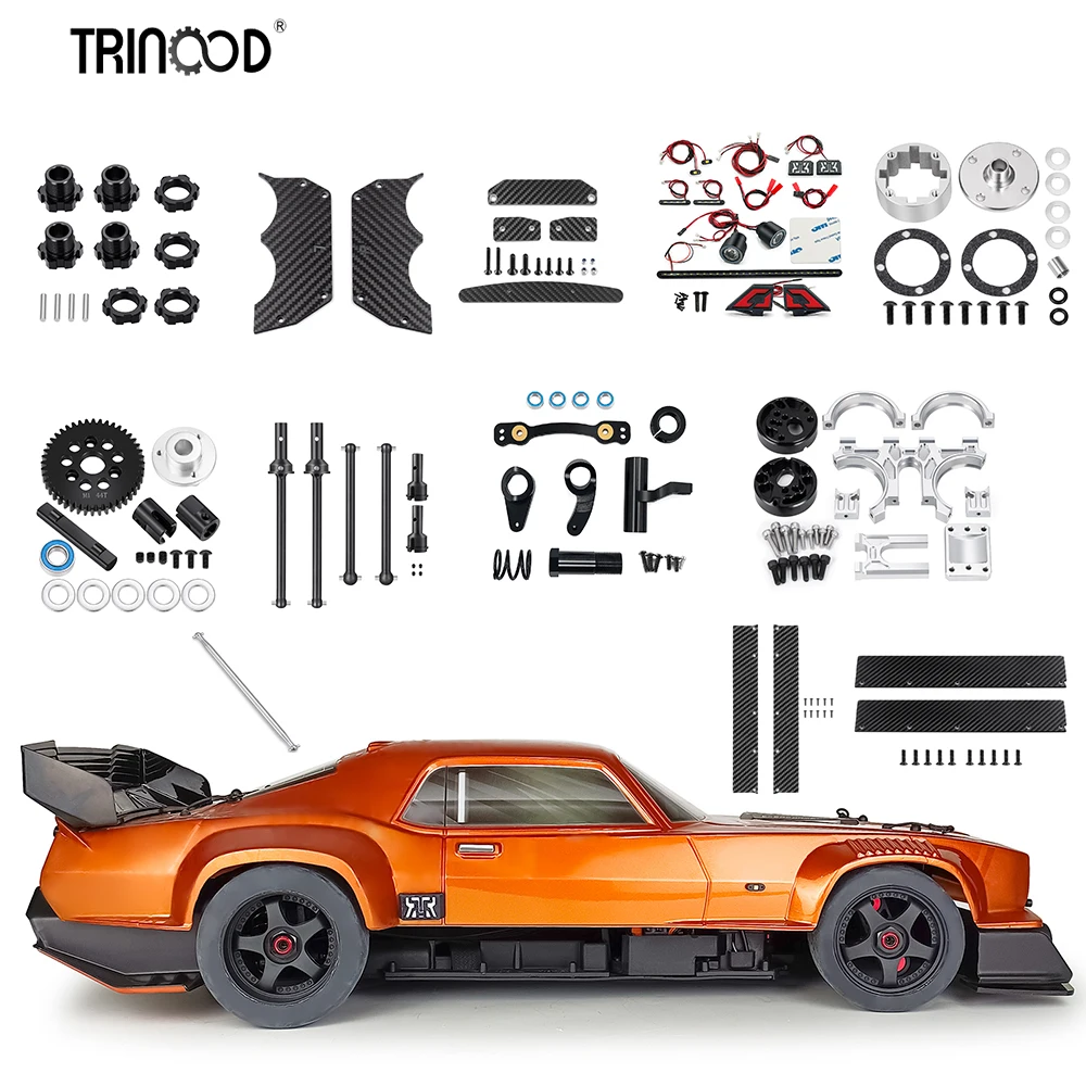 TRINOOD Diff Gears Steering Assembly Chassis Armor Protection Skid Plate Wheel Hex Hub Adapter Nut Pins for 1/7 Rc Car Felony 6S