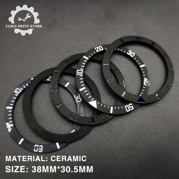 การปรับเปลี่ยนนาฬิกา 38mm BEZEL Matte สีดําเซรามิคคุณภาพสูงใส่แหวนเส้นผ่านศูนย์กลางภายใน 30.5 เหมาะกับ 40 มม.นาฬิกาผู้ชายอุปกรณ์เสริม