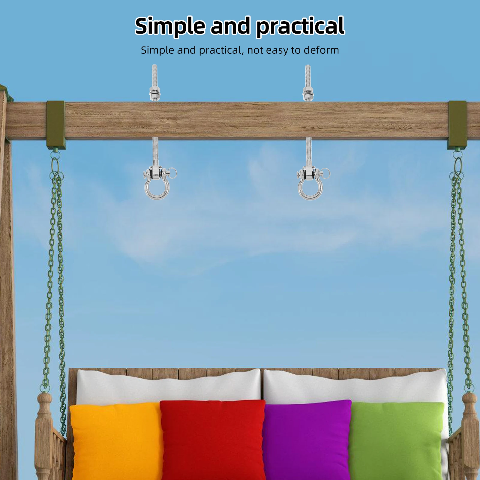 

Swing Hook Heavy Duty Stainless Steel Hanging Chair Hardware Porch Swing Hooks Hammock Hanger Patio Beam Sling Anchor Solution
