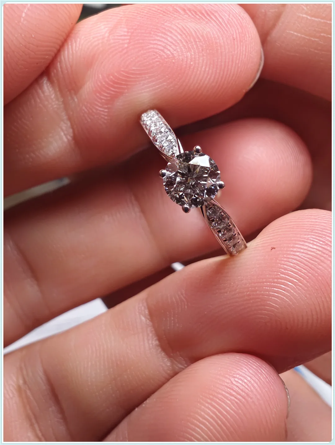 14K Gold Laboratory-Grown Diamond 0.5CT 4-Prong Single Row Engagement Ring for Women, IGI CVD HPHT Platinum Diamond Ring Jewelry