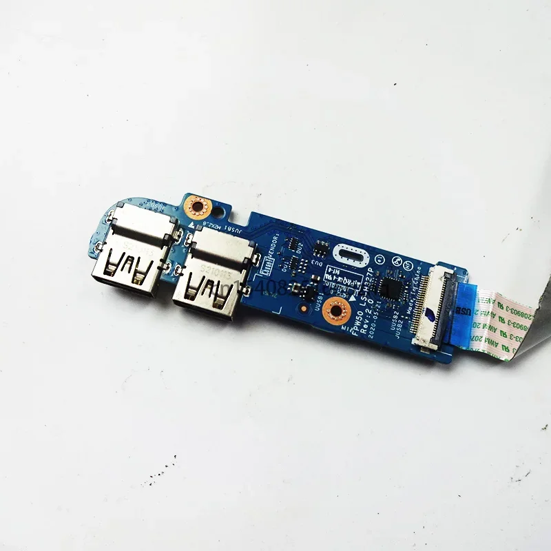 Used USB Jack board FPW50 LS-H327P For HP 15S-DU 15S-DY 15-DW TPN-C139 laptop    with cable 435OX632L01