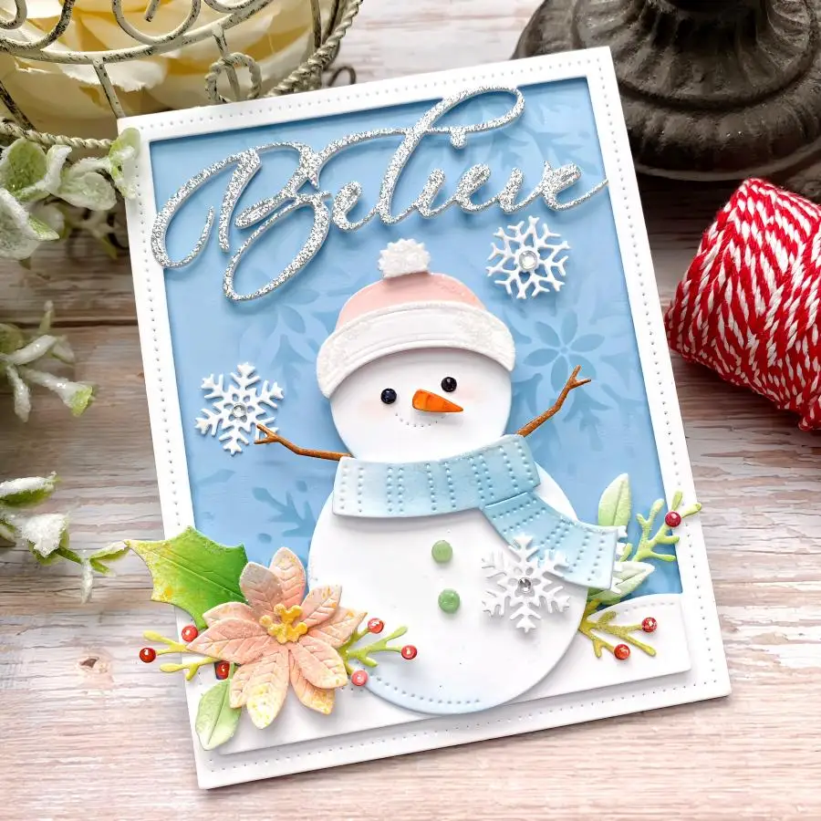 2025 Merry Christmas Christmas Wishes Ornament Snowman Tags Metal Cutting Dies Clear Stamps For DIY Scrapbook Craft Template