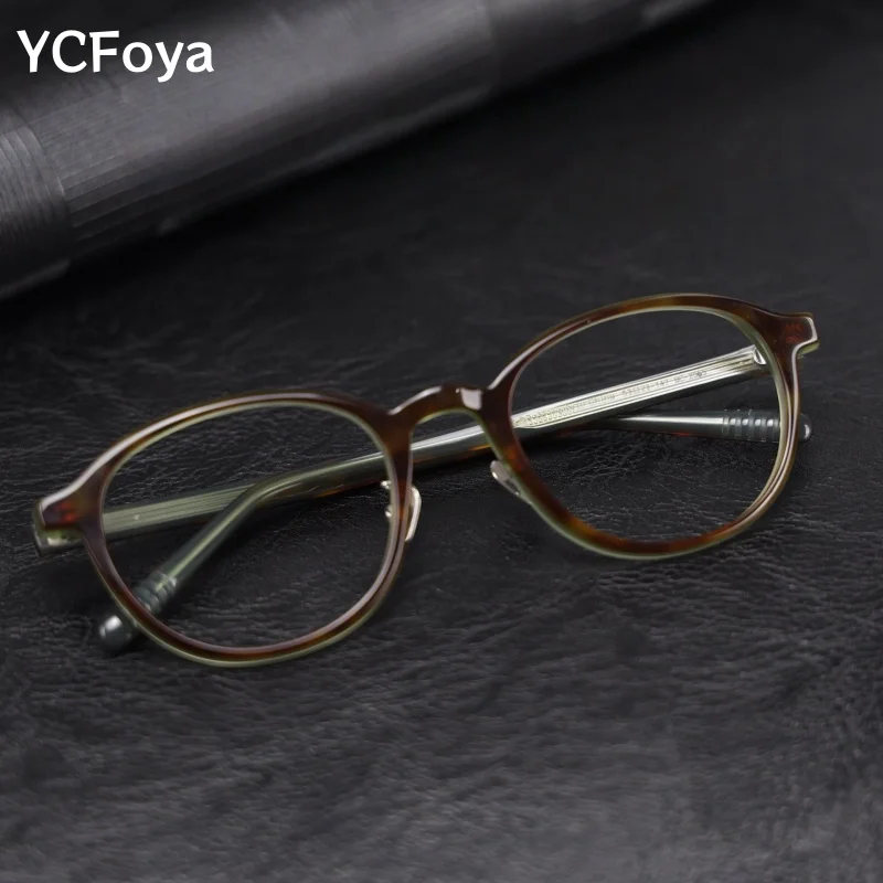 

Retro Round Acetate Eyeglass Frames Unisex Luxury Brand Fashionable Decorative Glasses Vintage Style Optics for Men Women 2065