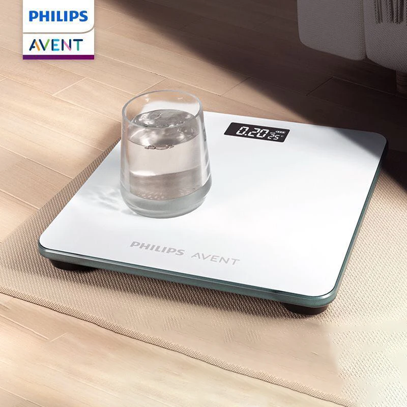 Philips Avent Digital Body Weight Scale with Room Temperature ,Tempered Glass KG/LB Units for Home Bathroom Weighing view 5