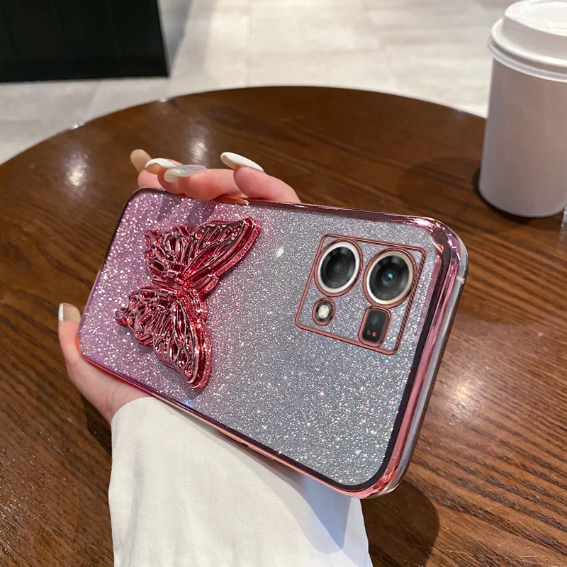 Держатель для телефона Reno8Pro с изображением бабочки для Oppo Reno 8 8 8T 9 10 11 11F Pro Plus 4G чехол Reno9Pro Reno10Pro Reno11Pro