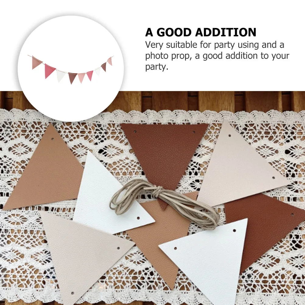 

Colored Triangle Flags Multicolor Party Banner Photo Prop Simple Material Wedding Decoration Scene Layout Decorative