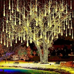 8/16/24/32Tube Meteor Shower Rain LED String Lights Fairy Garlands Tree Christmas Decorations for Party Holiday Wedding Lights