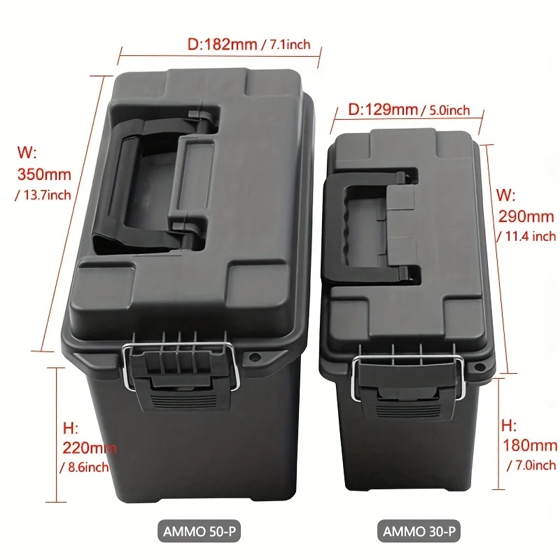 30/50 Cal PP Ammo Can Lightweight Stackable Storage Box with Handle Secure Latch for Hunting Range Gear image 2