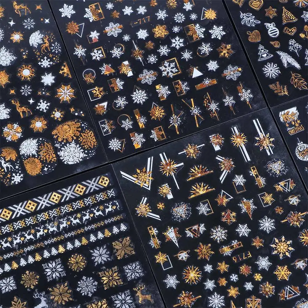 Decorations Self Adhesive Nail Foils Holographic Christmas Nail Stickers Laser Stickers Snowflake Nail Sticker DIY Nail Decals