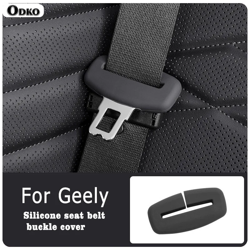 For Geely Galaxy E5 L6 Starship 7 GEOME E8 Interior Accessries 2/4 Piece Car Seat Belt Silicone Protective Cover Trim