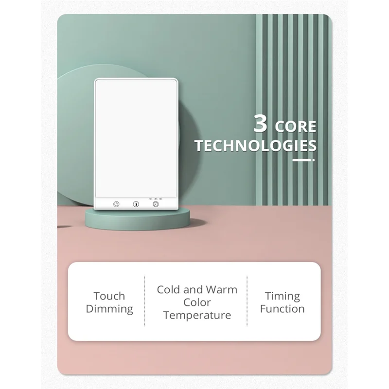 AB46-1Set SAD Light LED Happy Mood Light Touch Dimmable Night Light Timer Function For Home/Travelling