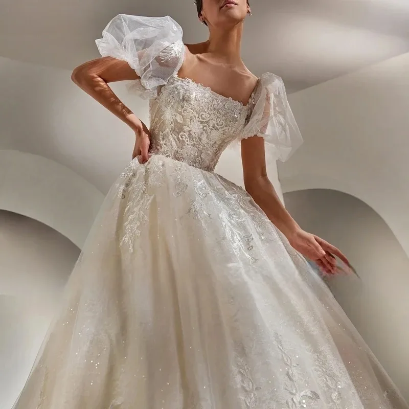 โรแมนติกBackless Ball Gownชุดแต่งงาน 2025 Appliquesประดับด้วยลูกปัดที่กําหนดเองRobe de mariéeเจ้าหญิงชุดเจ้าสาวVestido De Novia