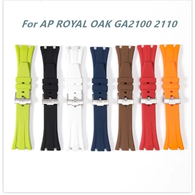 Substituição de pulseira de borracha para AP 15703, Audemars Piguet, Royal, OAK, Office GA2100, 2110 Series, Acessórios para pulseira, 27mm, 28mm,