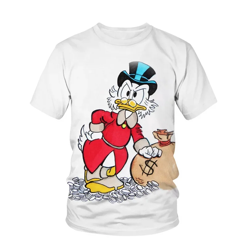 

Disney Don Donald Duck Daisy Duck 3D Print Men's T Shirt O Neck Sweatshirt Short Sleeve Casual Street Casual Loose T Shirt Top