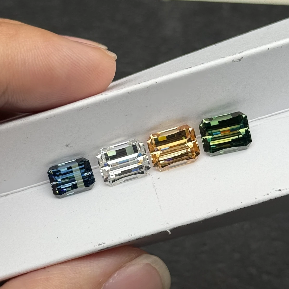 Octagon Shape 6x8mm 7x9mm White Champagne Green Dark Blue Lab Mosaic Gemestone