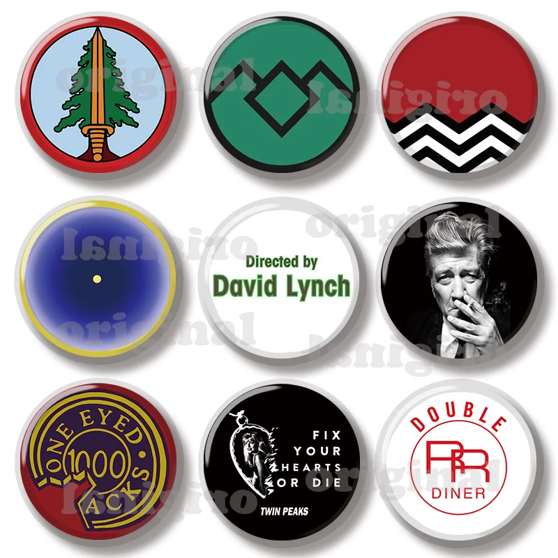 44MM Twin Peaks David Lynch Pin Soft Button Jeawelry Creative Badge Cartoon Brooch Lapel Pin Bag Backpack Hat Decoration