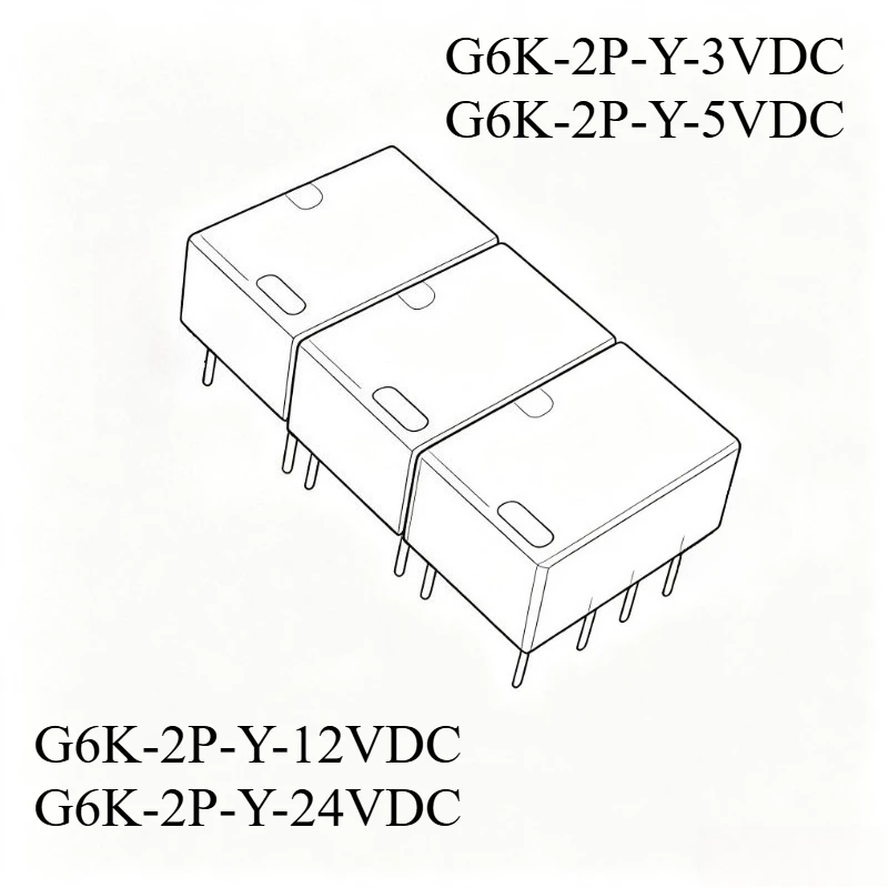 5PCS 10PCS G6K-2P-Y-3VDC G6K-2P-Y-5VDC G6K-2P-Y-12VDC G6K-2P-Y-24VDC Two-open two-close 8-pin 2A signal relay
