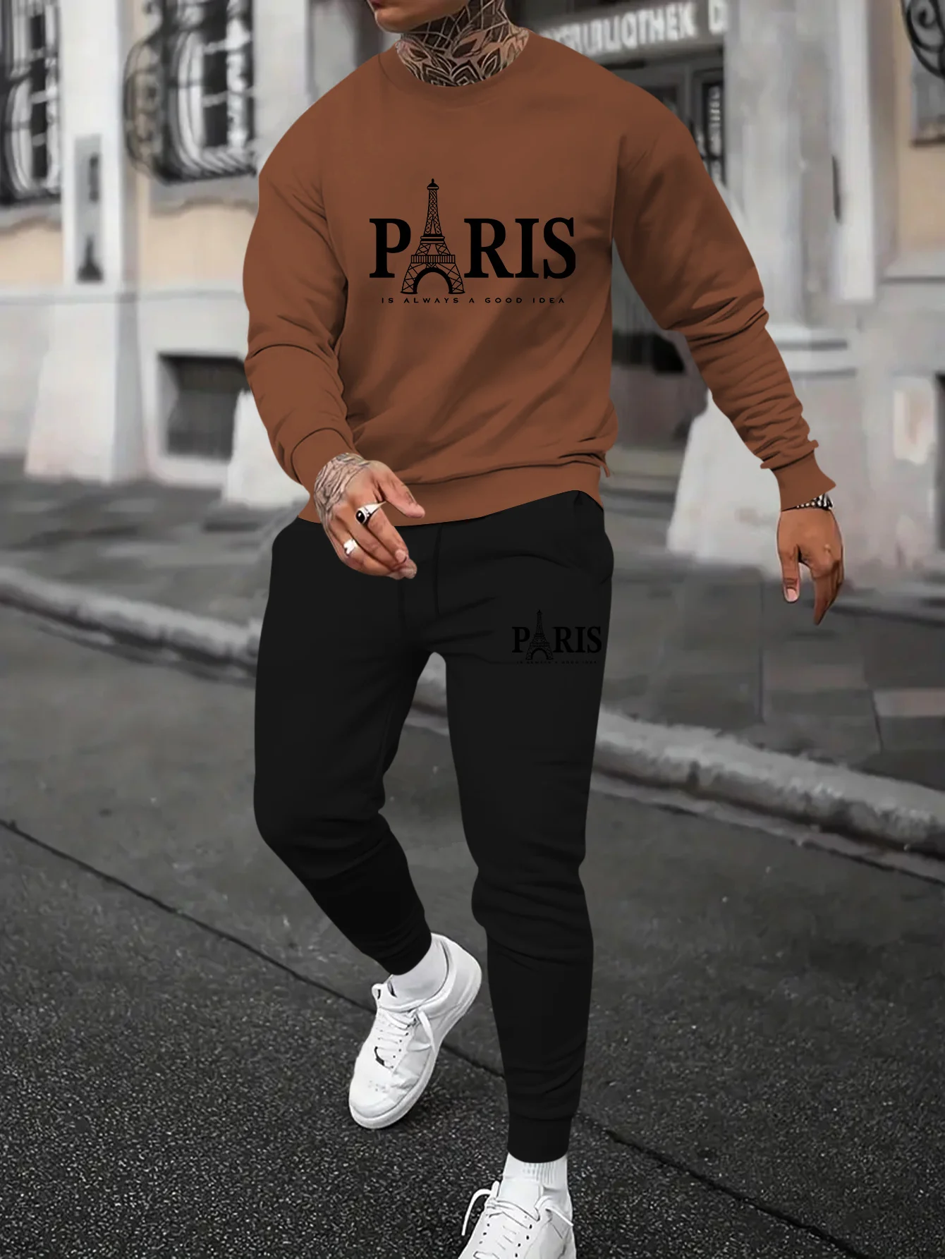 

Осенне-зимний мужской комплект для спорта и отдыха с длинными рукавами, спортивная одежда с буквенным узором, мужской комплект для отдыха с длинными рукавами, быстросохнущий