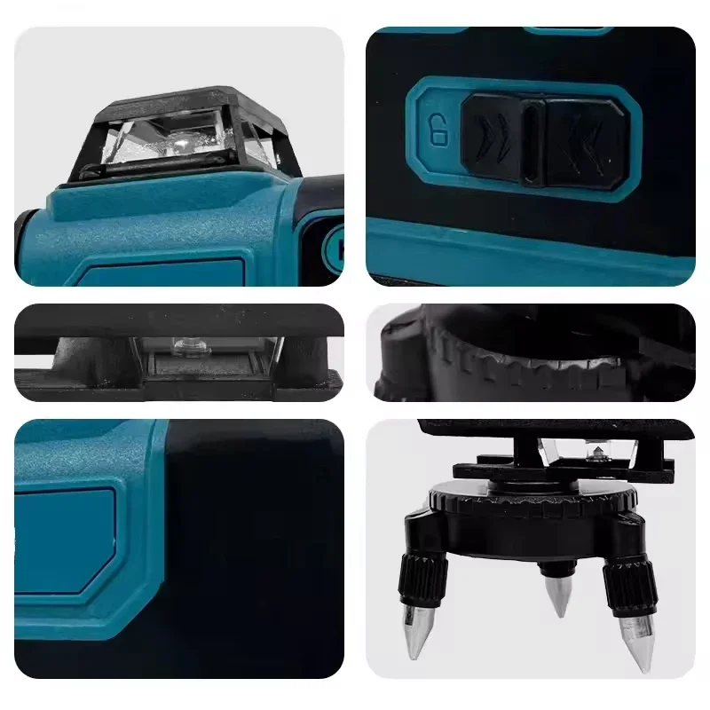 Fit Makita High-Precision Wall-Mounted Laser Level Portable Tool with 16-Line 360 Horizontal & Vertical Cross Level Green Light