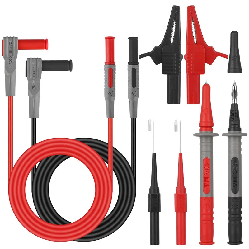 multimeter test lead kit test cable 4mm banana plug with crocodile clip wire perforation probe for electrical test JL018