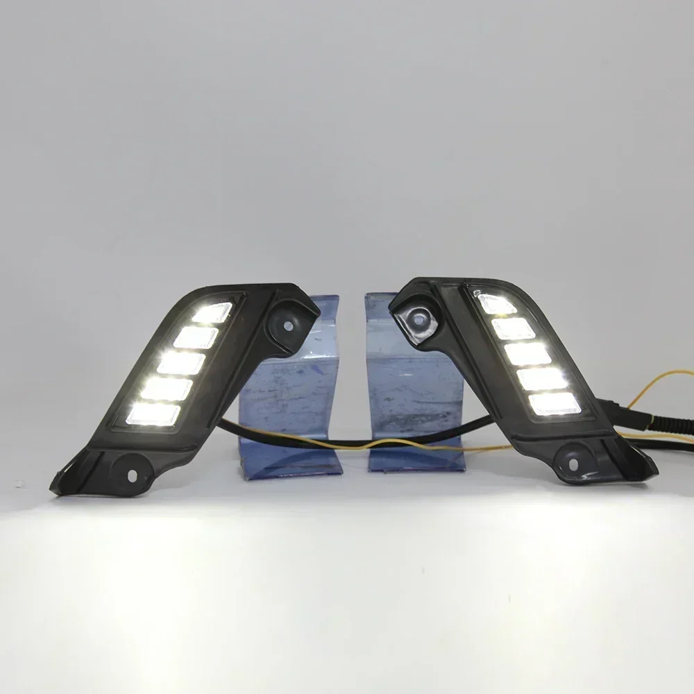 Car LED DRL Daylights For Toyota Tacoma 2012 - 2015 Yellow Turn Signal Indicator Daytime Running Light Fog Lamp Headlight
