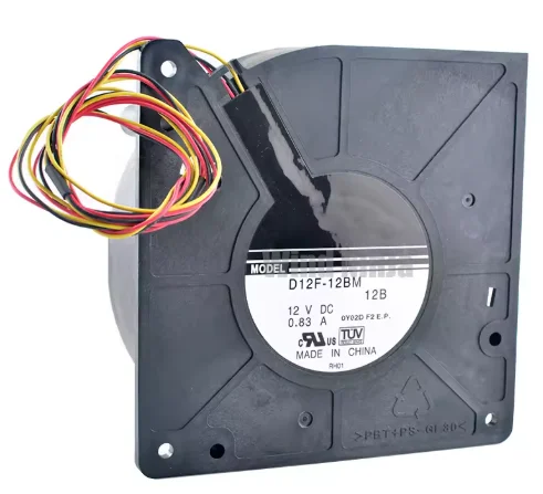 For D12F-12BM 12cm 120mm Blower Fan 120x120x32mm DC12V 0.83A 3-Pin Centrifugal Cooling Fan Server Printer Cabinet DG31-00011B