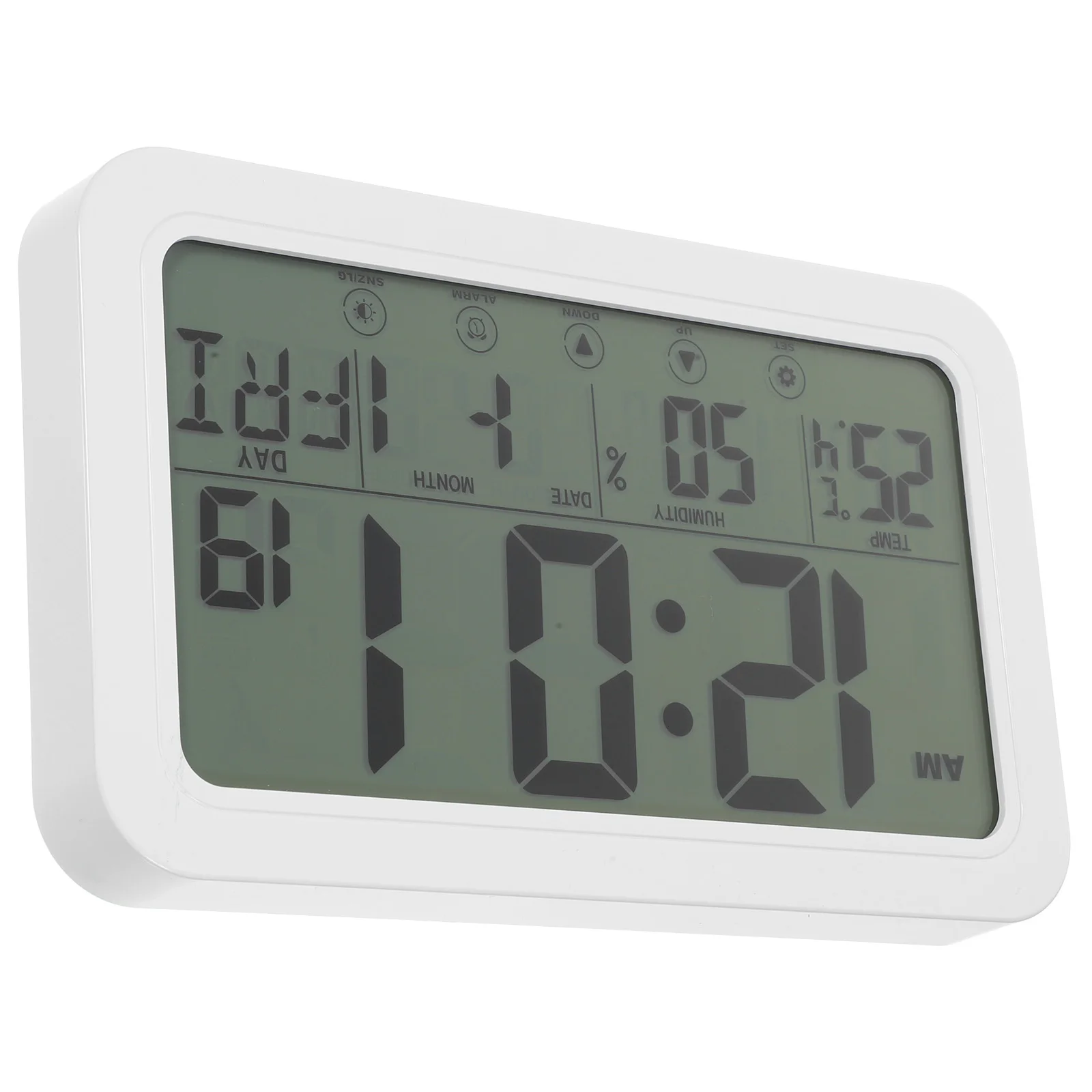 

1Pcs Digital Temperature Humidity Clock Home Desktop Multifunction Silent Alarm Calendar Clock for Bedroom Office Living Room