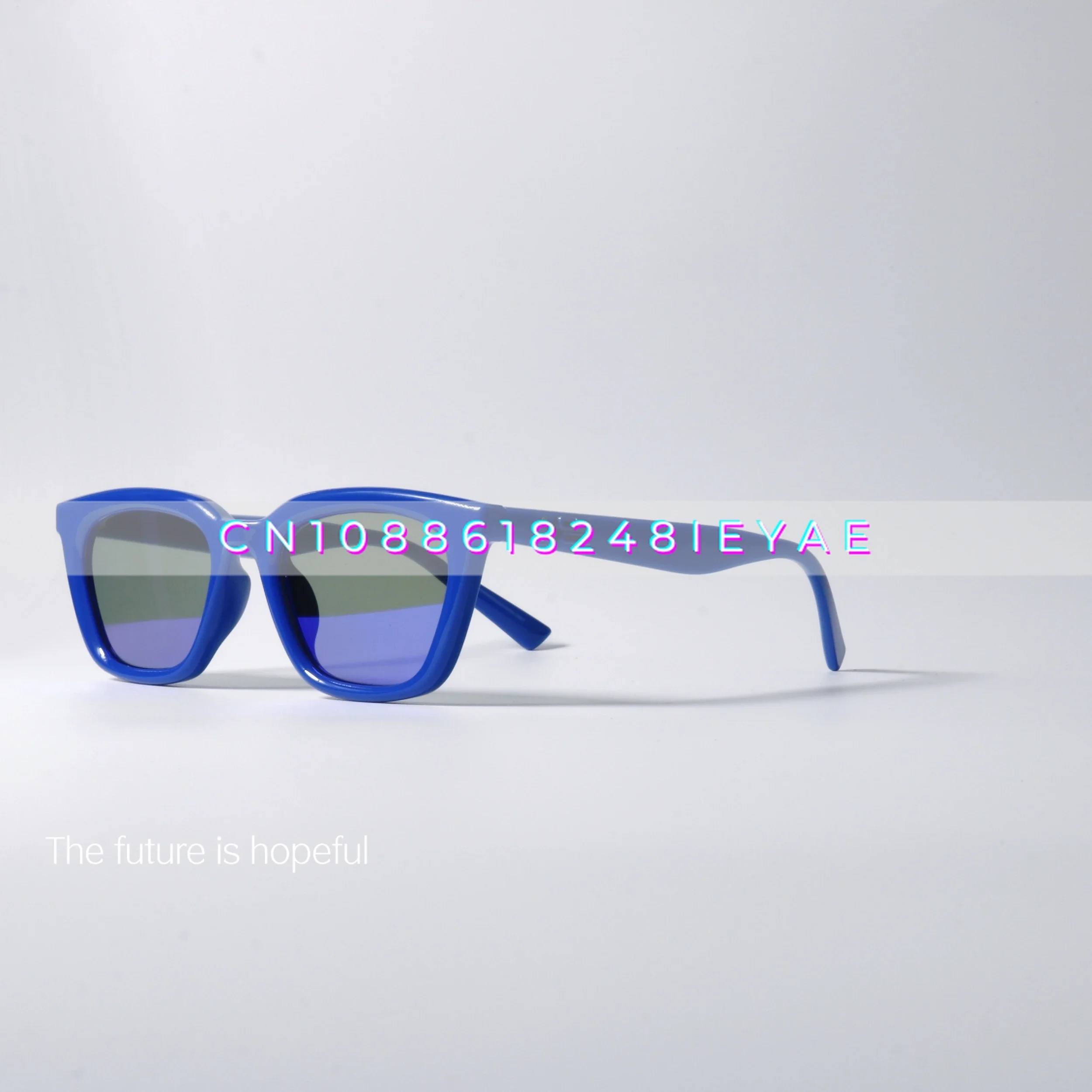 Personalized Royal Blue Reflective Sunglasses Uv400 Anti-ultraviolet Radiation Niche Sunglasses