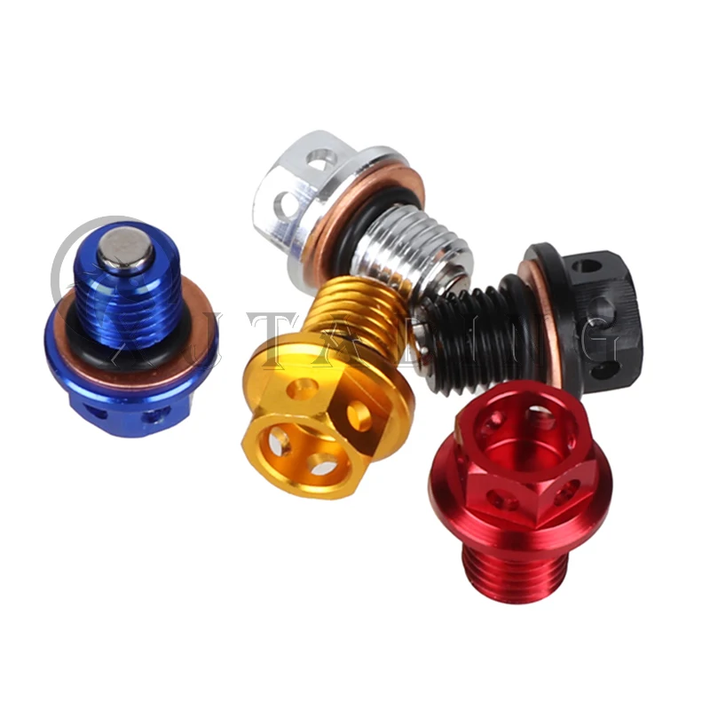 Universal M12x1.5 Gearbox Magnetic Oil Drain Plug Bolt Screw For Honda Kawasaki Yamaha Motorcycle Dirt Bike Scooter ATV Quad