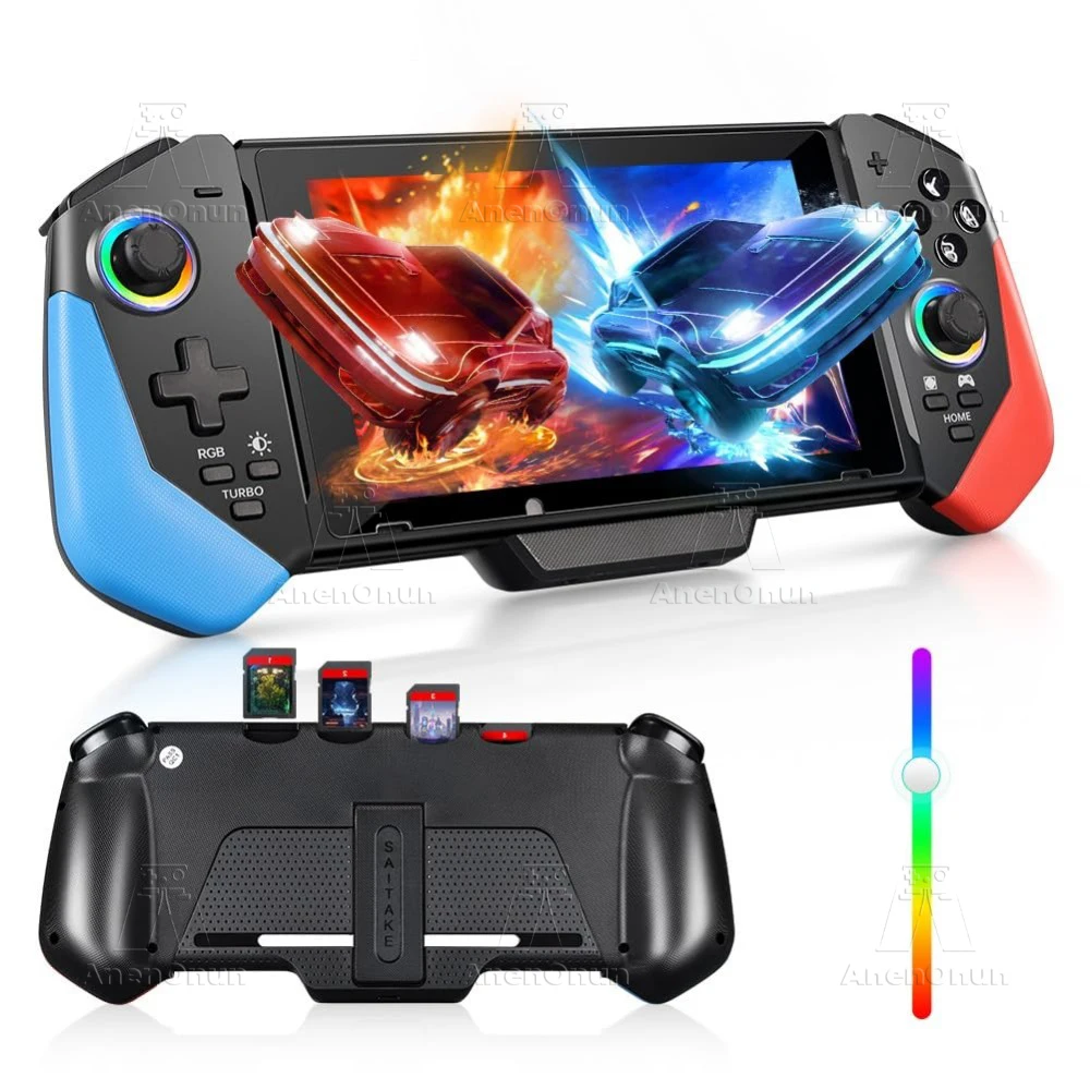 Switch/Switch OLED Controller Dual Vibration Motors 6-Axis Gyro Sensor Turbo Function RGB Lighting Hall Effect Joystick Gamepad