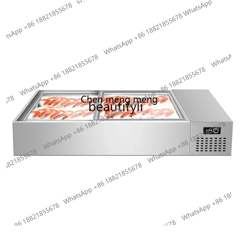 Hot sales  Platform-Type ICE Table Tricycle Desktop Mobile Stall Freezer Preservation Cabinet