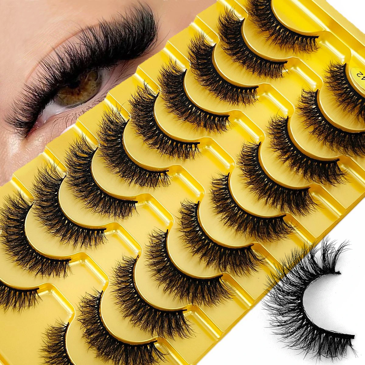 NEW 10 Pairs Natural False Eyelashes Fake Lashes Long Makeup 3d Mink Lashes Extension Eyelash Mink Eyelashes for Beauty